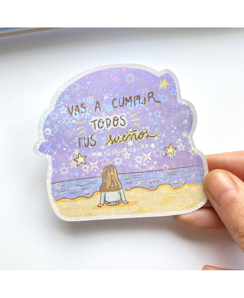 sticker holográfico sueños