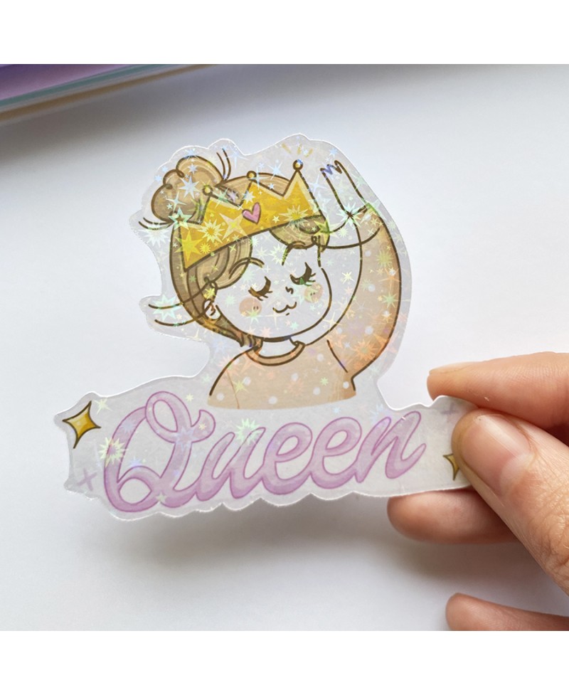 sticker holográfico queen