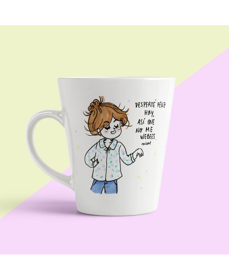 Taza desperté feliz